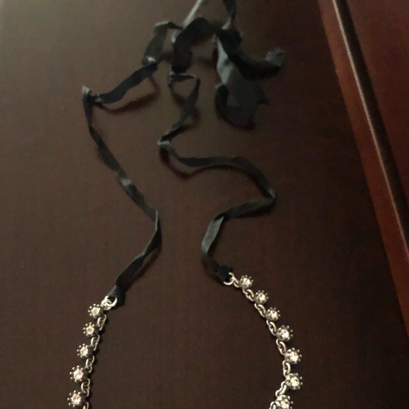 Silpada CZ and 925 silver necklace on black ribbon - Picture 2 of 3